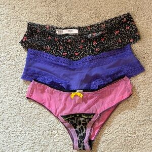 3 Victoria Secret Cheeky Panties Size M